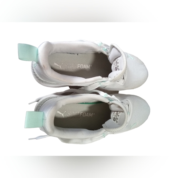 PUMA‎ Women's Pacer Net Cage Soft Foam Sneakers ~ White & Mint Sz. 10 - Picture 7 of 12